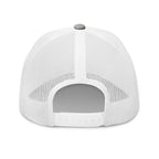Grey and white mesh-back trucker cap with embroidered Two Homes One Heart design combining the South African and Dutch flags.